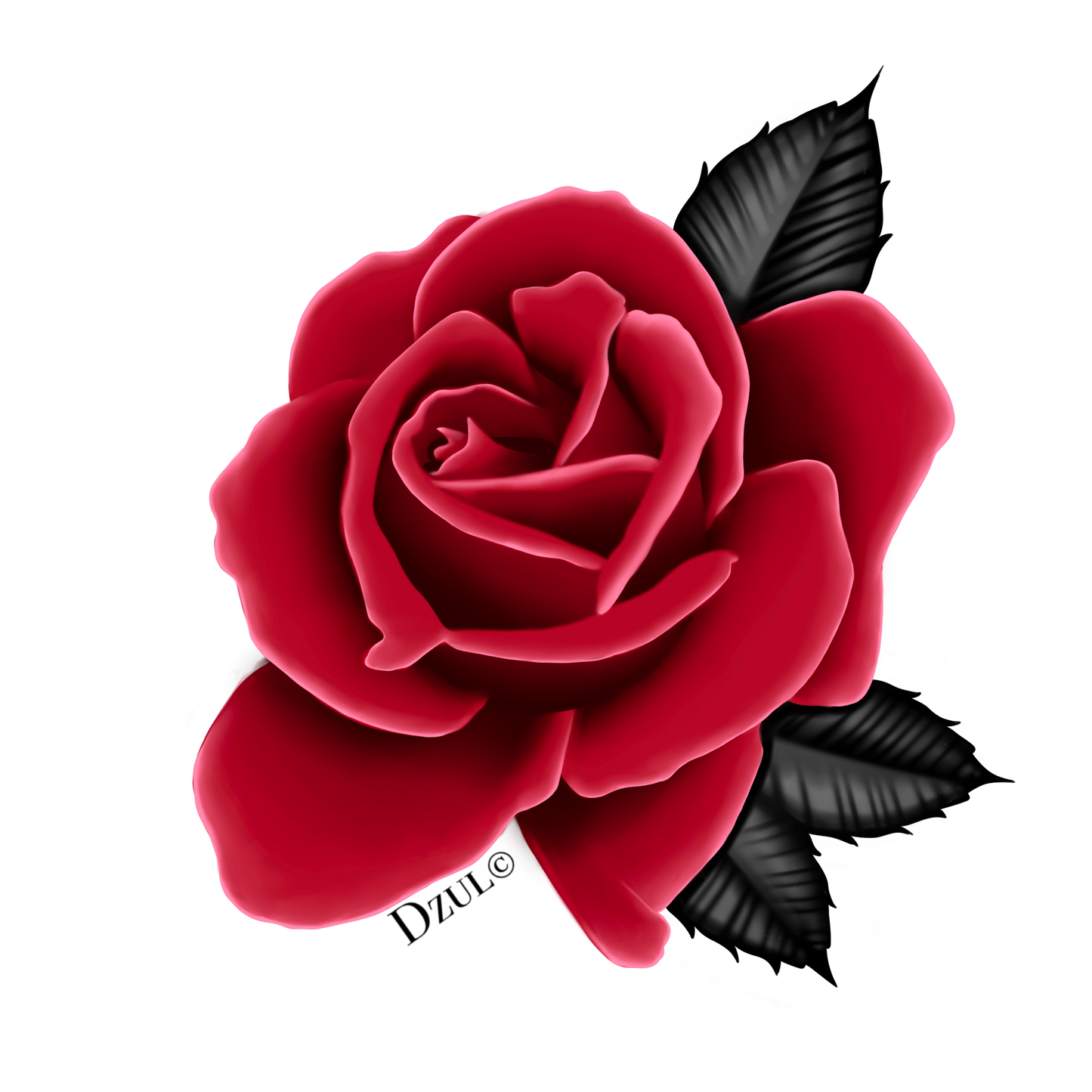 Color Realism Rose Temporary Tattoo
