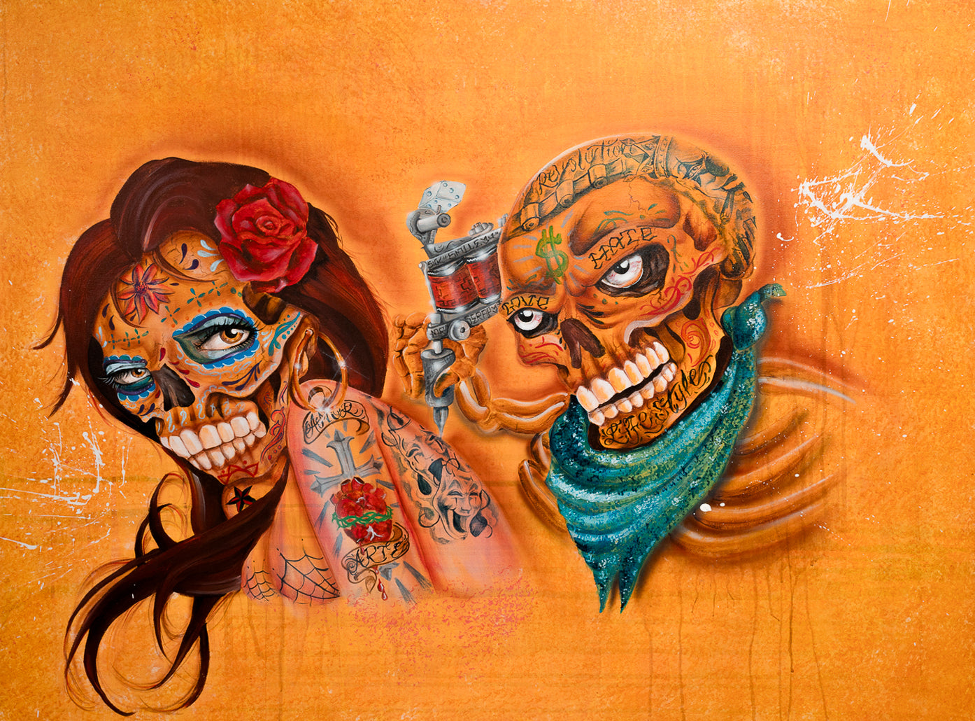 Dia De Los Muertos Tattoo Art Print
