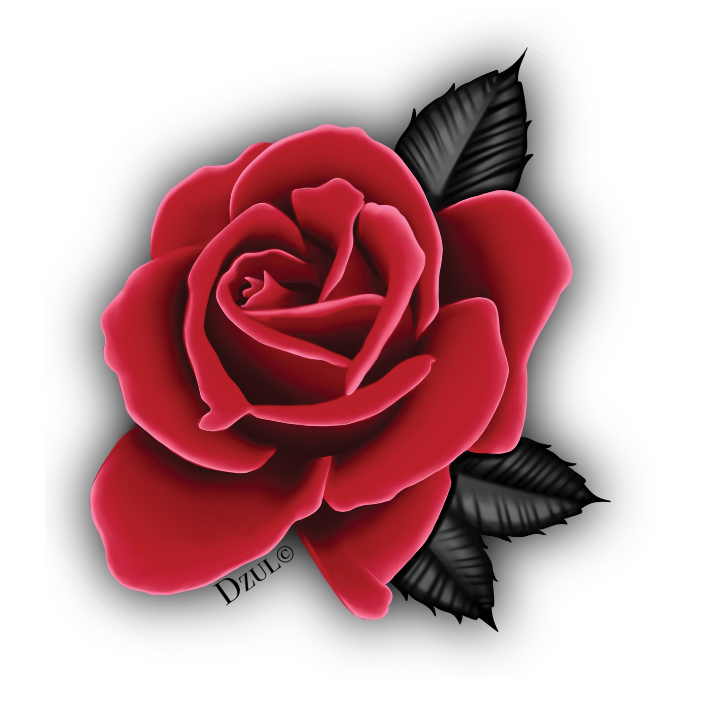 Color Realism Rose Sticker