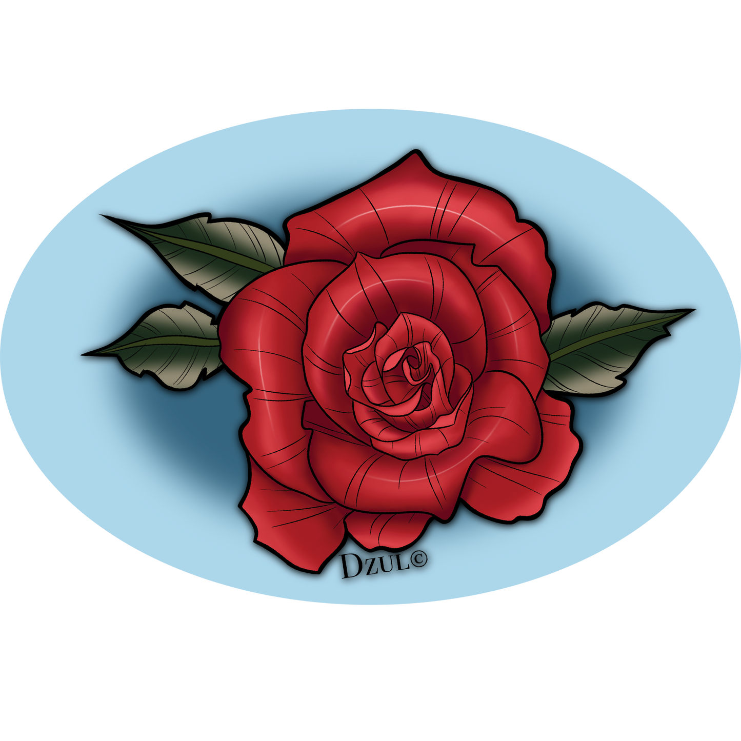 Neo-Traditional Rose Sticker