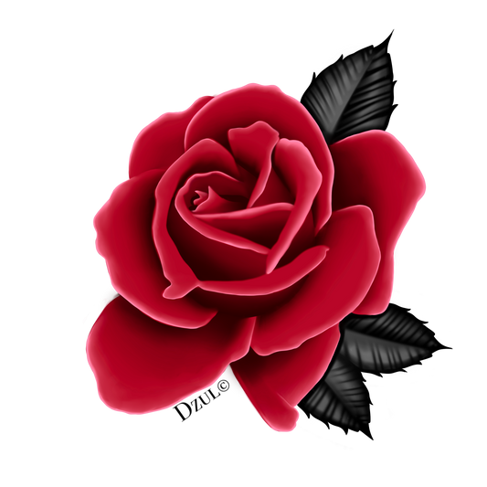 Color Realism Rose Temporary Tattoo