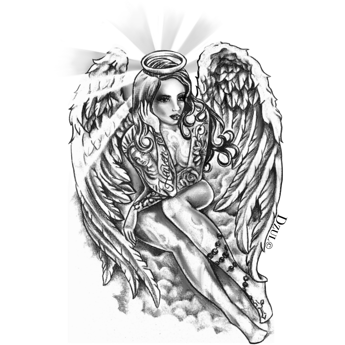 Tatted Angel Temporary Tattoo