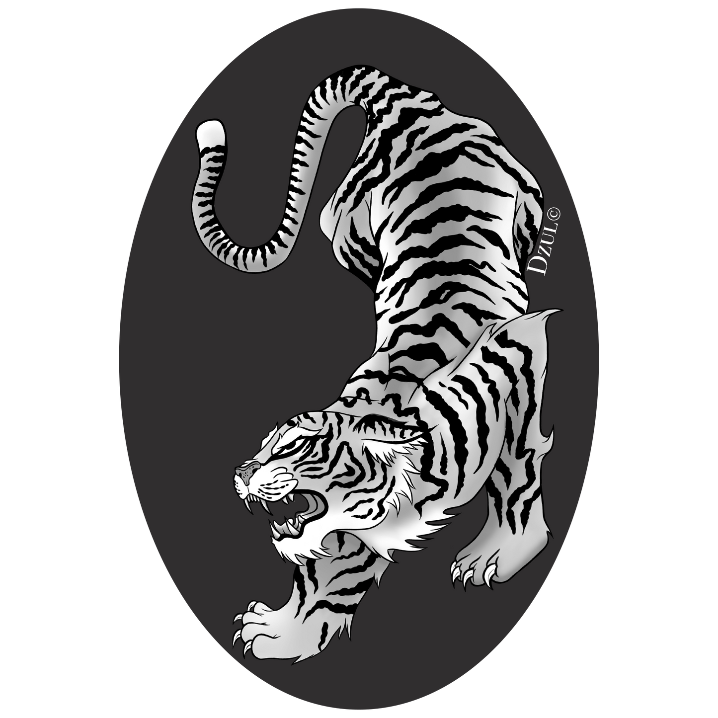 B&W Tiger Sticker